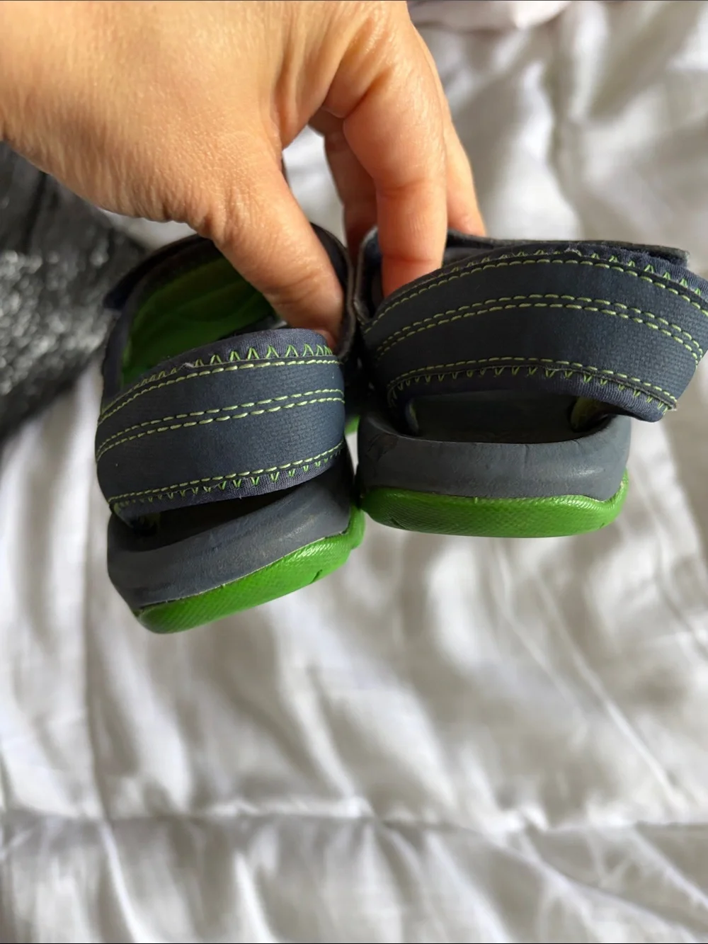 Teva Kids Navy and Lime Green Adjustable Strap Sandals - 8